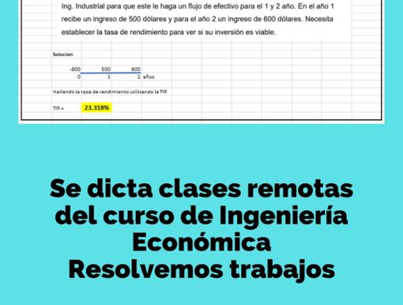 Se dicta clases del curso de Ingeniería Económica