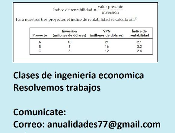 CLASES DE INGENIERÍA ECONÓMICA