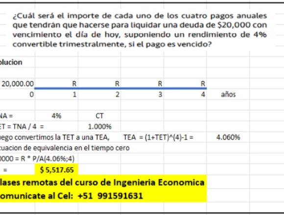 Clases del curso de Ingeniería Económica