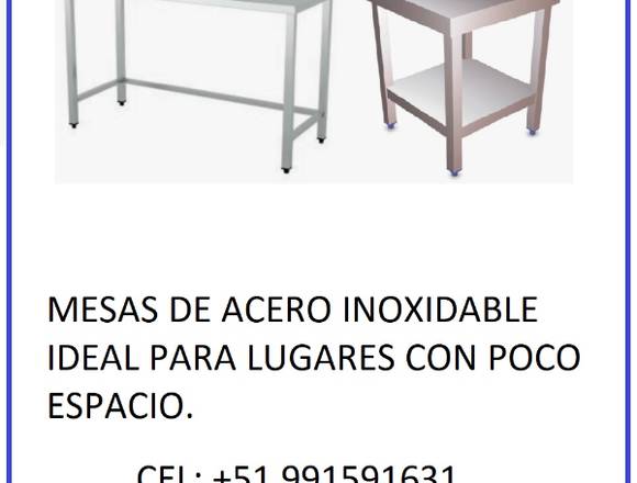 MESAS DE TRABAJO FABRICADO EN ACERO INOXIDABLE