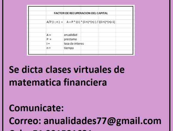 CLASES DE MATEMATICA FINANCIERA 