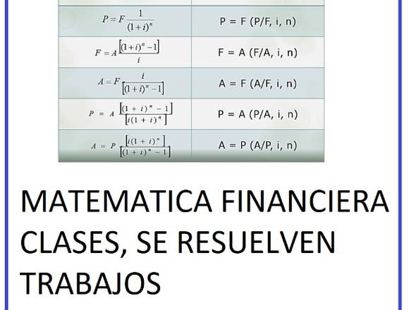 CLASES DE MATEMATICA FINANCIERA 