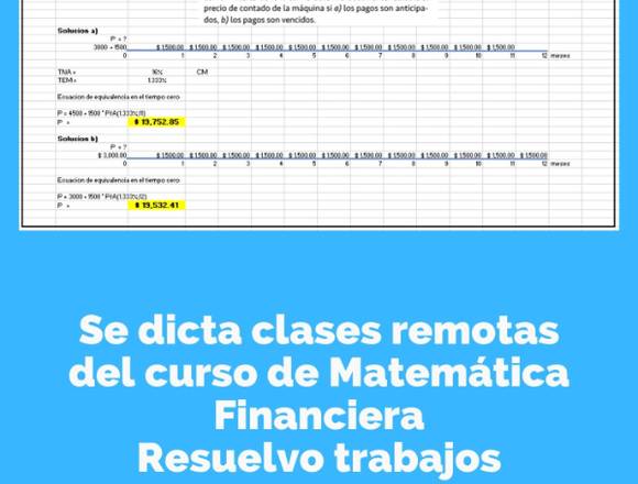 Clases remotas del curso de Ingeniería Económica