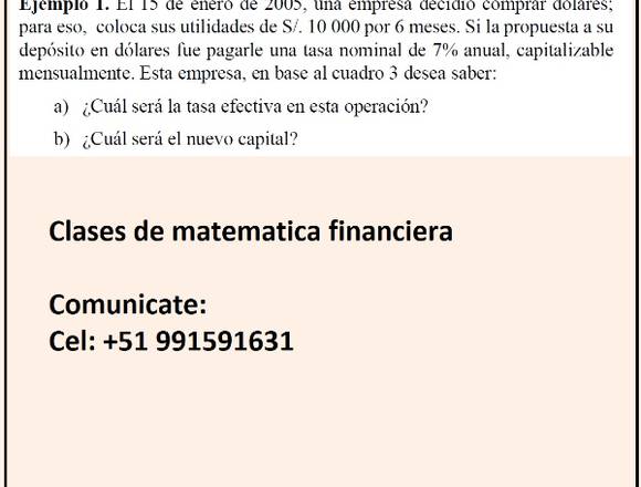 CLASES DE MATEMATICA FINANCIERA