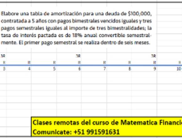 Clases remotas de Matemática Financiera