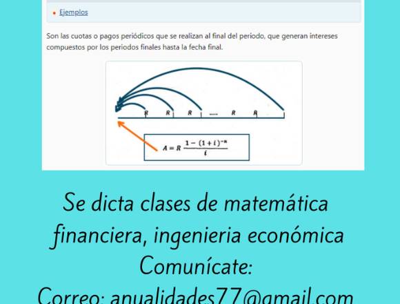 Clases de matemática financiera