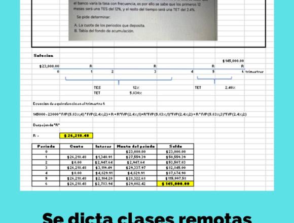 Clases remotas del curso de Matemática Financiera