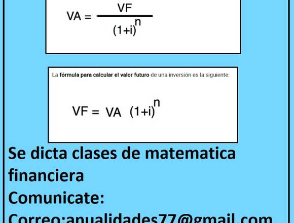 CLASES DE MATEMATICA FINANCIERA