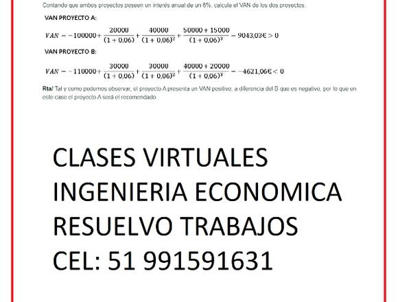 CLASES VIRTUALES DE INGENIERIA ECONOMICA