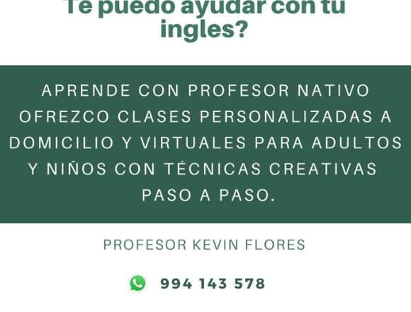 Clases de Ingles con profesor nativo