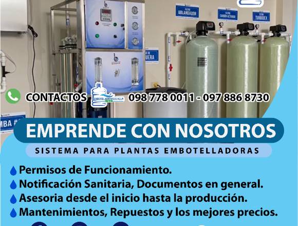 ENVASADORA DE AGUA PURIFICADA CON ÓSMOSIS INVERSA.