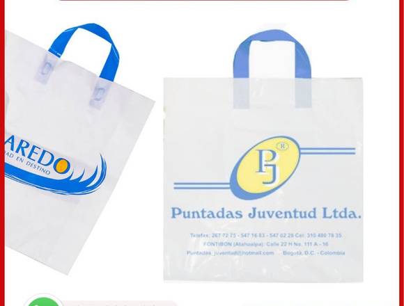 BOLSAS PUBLICITARIAS ASA LAZO BLANCAS - JANPAX