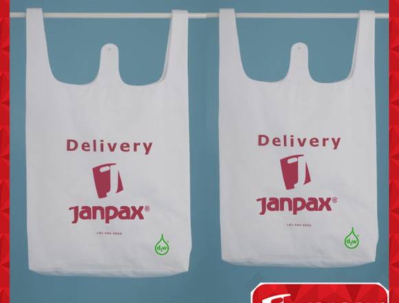  BOLSAS ASA CAMISETAS BIODEGRADABLE - JANPAX