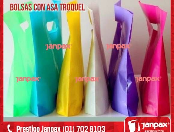 BOLSAS ASA TROQUEL DE COLORES BIO- JANPAX