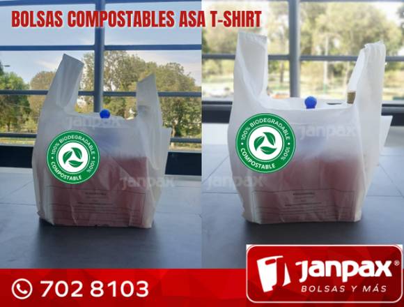 BOLSAS ASA TSHIRT COMPOSTABLES Y BIODEGRADABLES