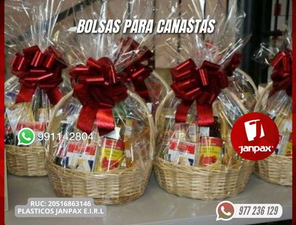 BOLSAS CELOFAN PARA CANASTA NAVIDEÑA 