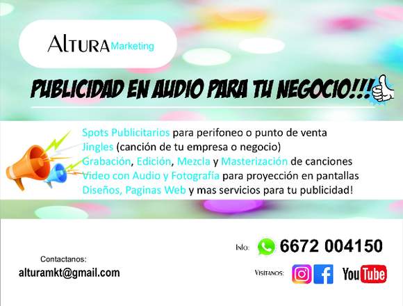 Publicidad en Audio Spots Grabaciones Voz y Musica