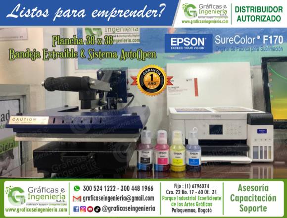 Impresora Epson F170 y Plancha de 38x38 cm 