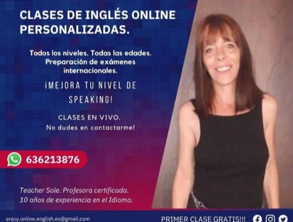 CLASES DE INGLÉS. PRIMER CLASE GRATIS!!