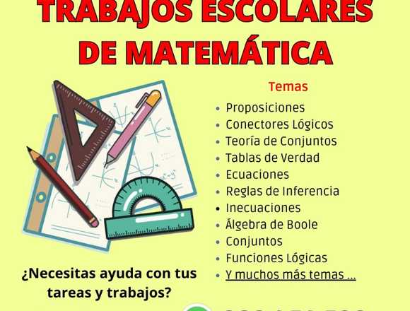 Se realizan tareas/trabajo escolares de matemática