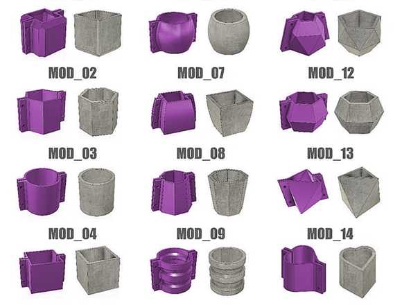 Moldes para Macetas de Cemento / Yeso 