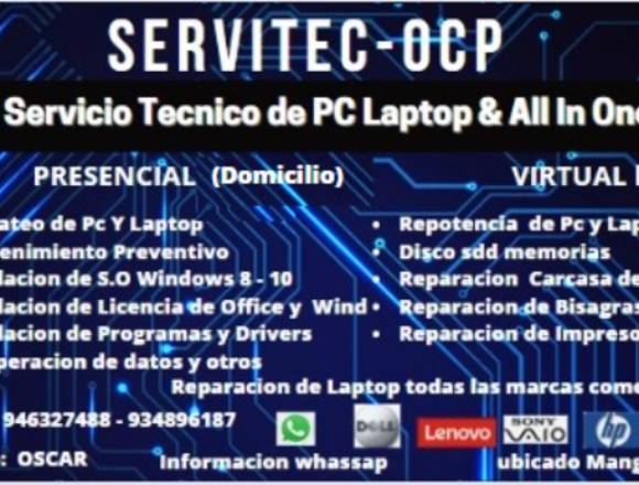 SERVICIO TECNICO DE LAPTOP PC & ALL IN ONE