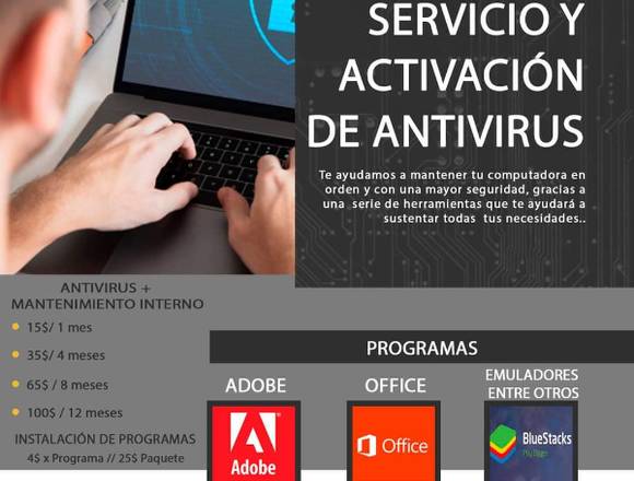 Servicio y Activación de Antivirus + Programas