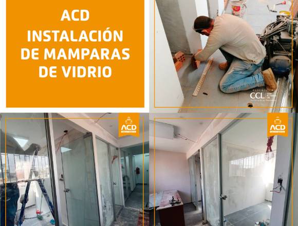 Instalación de mamparas de vidrios