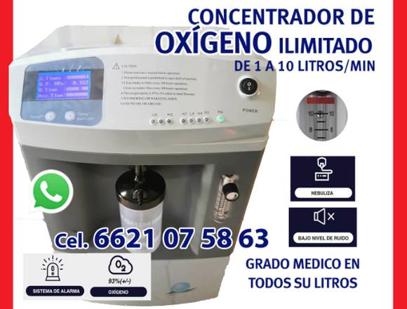 SE RENTA CONCENTRADOR DE OXIGENO GRADO MEDICO 10L