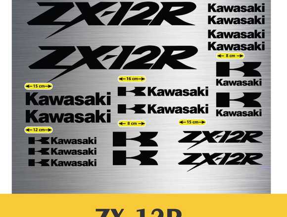 Set de pegatinas zx12r para motos Kawasaki