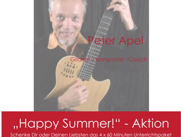 Happy Summer Aktion 4x Unterricht Gitarre, Ukulele
