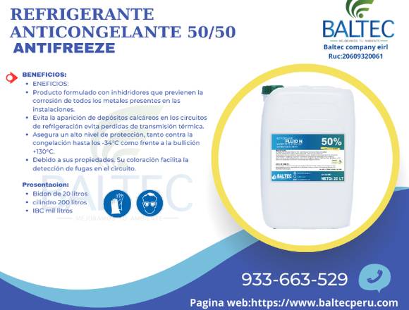 Refrigerante Anticongelante Glicol 100% - 50%- 30%