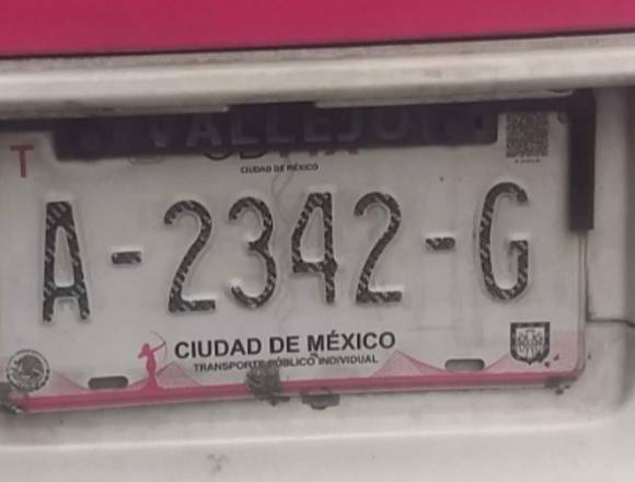 Vendo placas taxi cdmx. 