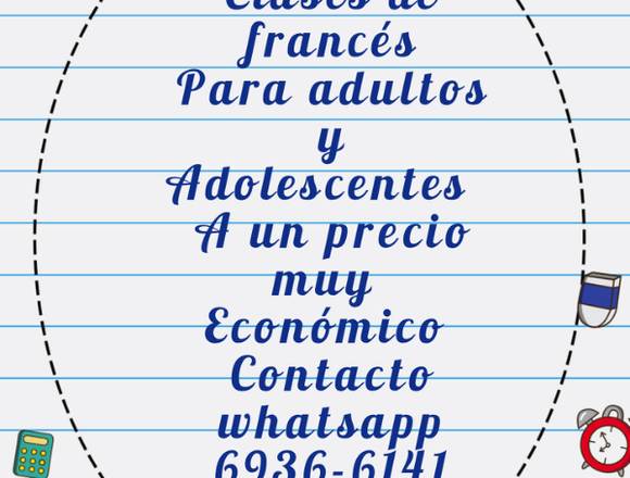 Cursos de francés en línea por zoom y meet