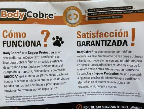 Body de cobre post quirúrgico para perros TALLA 7