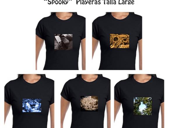 Playeras "Spooky" dos colores blanco y negro