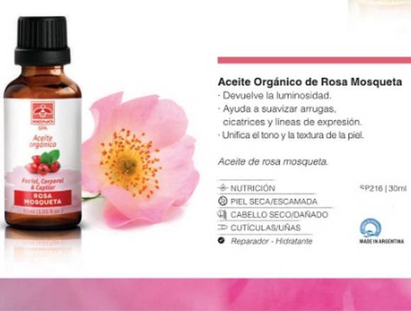 Aceite orgánico  rosa mosqueta-piel,uñas,cabello