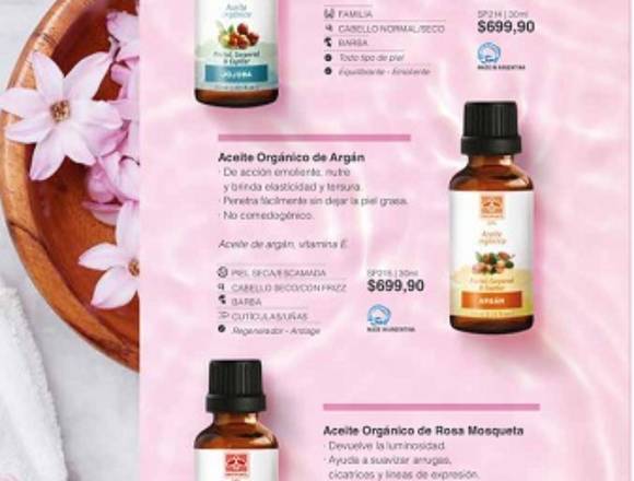 Aceites organicos de Argan-Rosa mosqueta jojoba