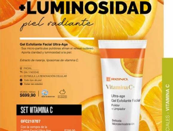 Gel exfoliante facial ultra age con vitamina c 