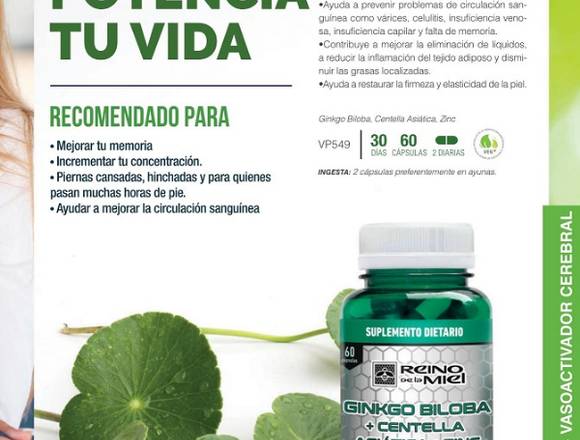 Ginko biloba + centella asiática+ zinc  