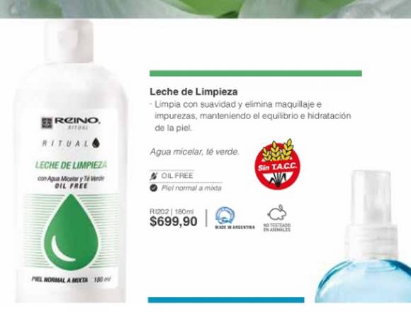 Leche de limpieza con agua micelar y te verde