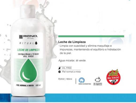 Leche de limpieza  elimina maquillaje e impurezas