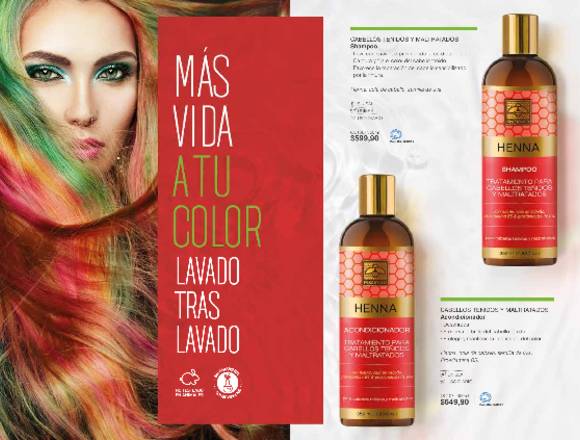 Shampoo acondicionador cabellos teñidos,con Henna