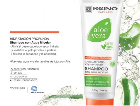 Shampoo con  agua micelar- hidratación profunda