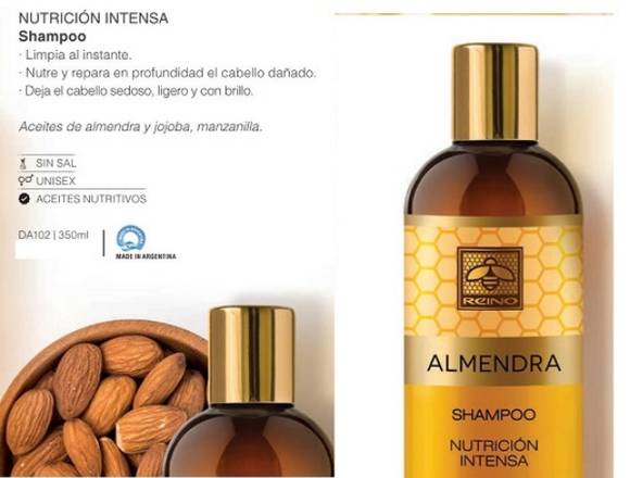 Shampoo nutrición intensa con aceite de almendras