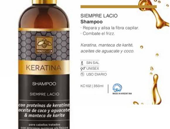 Shampoo siempre lacio-unisex- con keratina vegetal