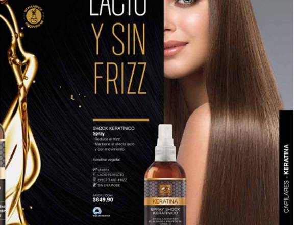 Shock keratinico spray- cabello lacio sin friz