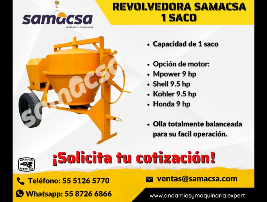 Revolvedora, concretera Samacsa CAP1 saco