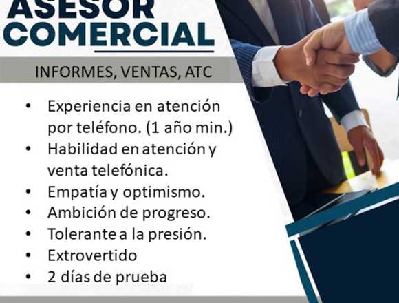 Asesor comercial en oficina