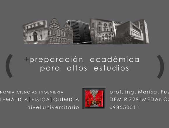 Clases de Economía, Ciencias, Ingeniería, Química.